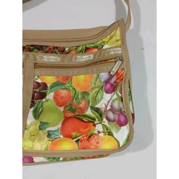 LeSportSac Crossbody Bag Tan Fruit Adjustable Strap Commute Everday Deluxe - Picture 5 of 11